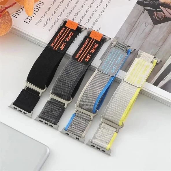 Cda Store Apple Watc 44-45-49 mm Uyumlu Alice Travel Loop Kumaş Kordon - 4