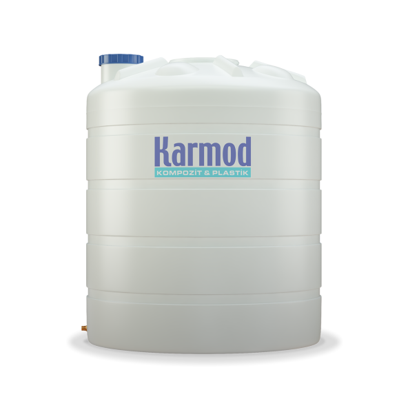 8 Ton Polietilen Dikey Su Deposu - Beyaz