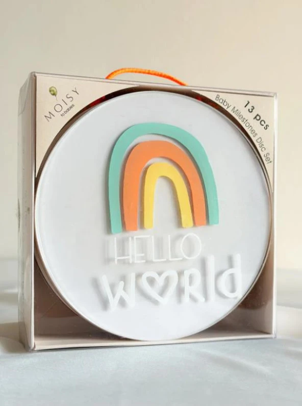 Moisy 13 Parça Aylık Bebek Kartları Fotoğraf Çekimi Plak Seti Bebek Ay Kartları Hamile Seti Pleksi - 6