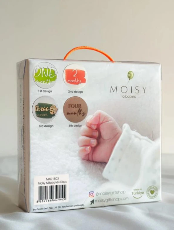 Moisy 13 Parça Aylık Bebek Kartları Fotoğraf Çekimi Plak Seti Bebek Ay Kartları Hamile Seti Pleksi - 10