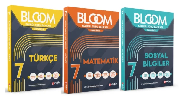 ARTIBİR YAYINLARI 7. Sınıf Bloom Türkçe + Matematik + Sosyal Bilgiler Fasikül Soru Bankası (3 Kitap) ürün görseli