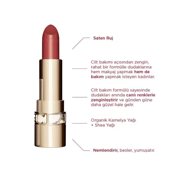 Clarins Joli Rouge 752 Rosewood Ruj - 4