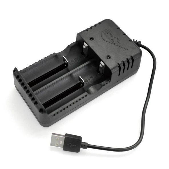 2li Pil Şarj Cihazı 3.7V Li-Ion HD-8991B 18650-26650-10440- Entegre USB Kablolu