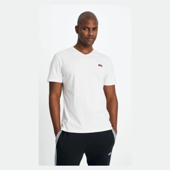 Ellesse V Yaka Erkek Kısa Kollu Tişört EM186 Beyaz