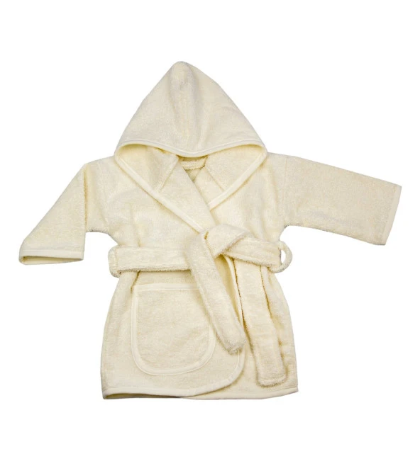 Bebek Bornoz Bukle Krem Kapüşonlu 1 Yaş : Krem - Tek Ebat
