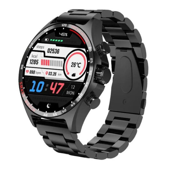 SK27 Business Amoled Ekran Metal / Deri / Silikon Kordonlu Watch 4 Pro Uyumlu Akıllı Saat - 3