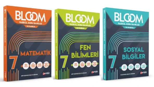 ARTIBİR YAYINLARI 7. Sınıf Bloom Matematik + Fen Bilimleri + Sosyal Bilgiler Fasikül Soru Bankası (3 Kitap)