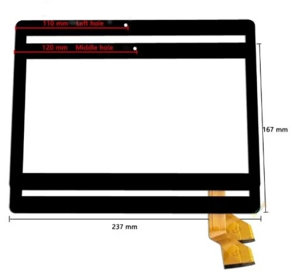 10.1 ''inç GT10JTY131 V1.0 V2.0 V3.0 V4.0 V5.0 Touch Dokunmatik Siyah ürün görseli