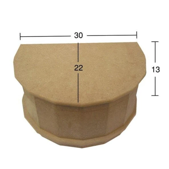 Dilimli Yarım Ay Ahşap Kutu 30x22 KU271