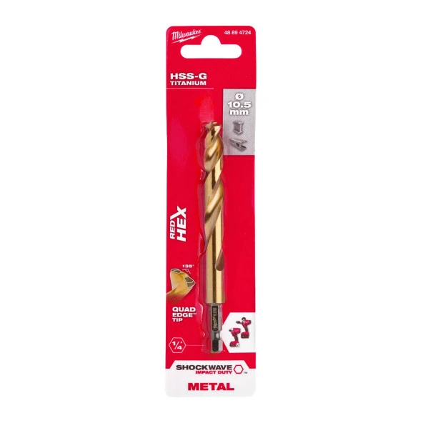 Matkap 10.5x122 MM Hex Girişli  Metal Matkap Ucu 48894724