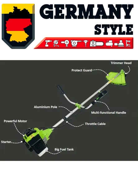 Germany Style GRM99889RPMX Benzinli 2 Zamanlı Yan Tip Motorlu Tırpan 3 Hp - 2