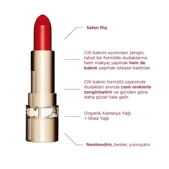 Clarins Joli Rouge 768 Strawberry Ruj - 3