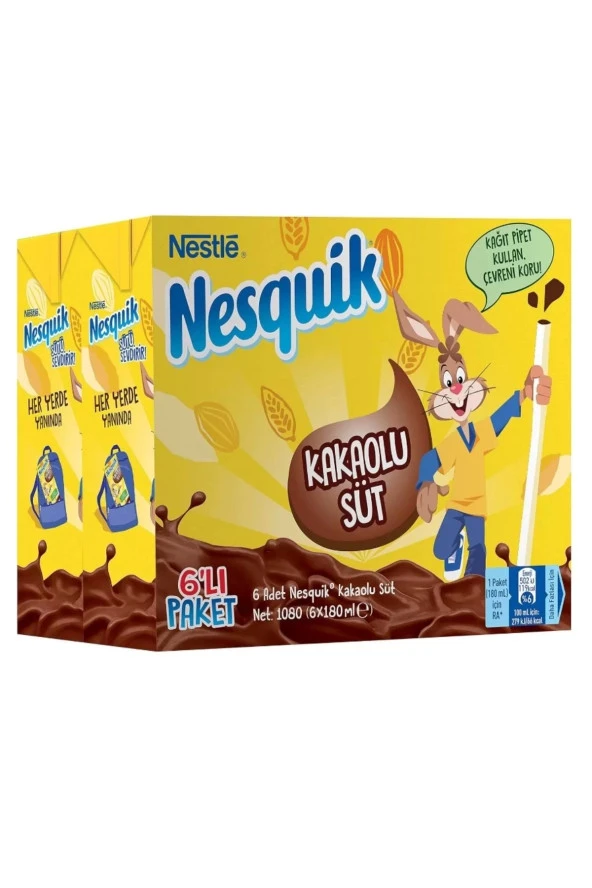 Nesquik Kakaolu Süt 180 ml x 6 Lı