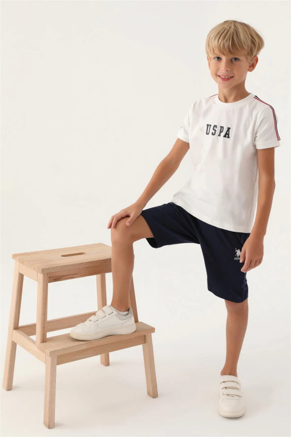 U.S. Polo Assn. 1705 With Sleeve Detail Erkek Çocuk Bermuda Pijama Takım