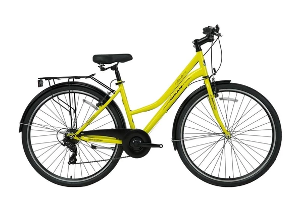 BİSAN SMILE BAYAN ŞEHİR BİSİKLETİ 44CM V 26 JANT 7 VİTES SARI SİYAH