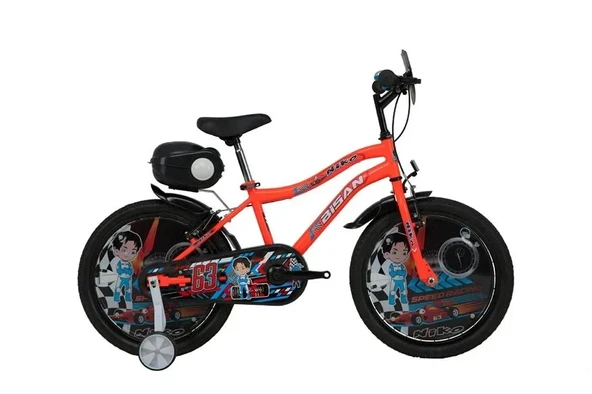 BİSAN NIKO ERKEK ÇOCUK BİSİKLETİ 30CM V 20 JANT NEON TURUNCU MAVİ ürün görseli 1