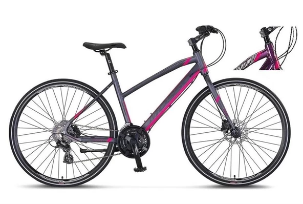 MOSSO LEGARDA-2321-LDM-H KADIN ŞEHİR BİSİKLETİ 460H 28 JANT 21 VİTES MÜRDÜM PEMBE