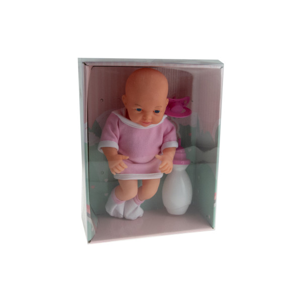 Oyuncak Bebek Roza Yeni Doğan Biberonlu Emzikli Et bebek 25 cm - 2
