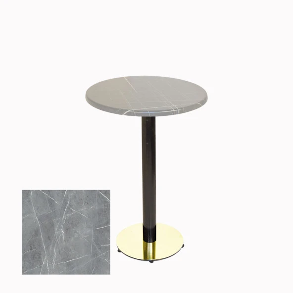 Bistro Masa (Karanfil Gold Werzalit Yuvarlak Q 60cm) - Light Temperado