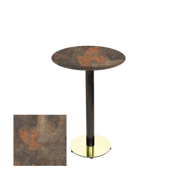 Bistro Masa (Karanfil Gold Werzalit Yuvarlak Q 60cm) - Metalic Oxid 1
