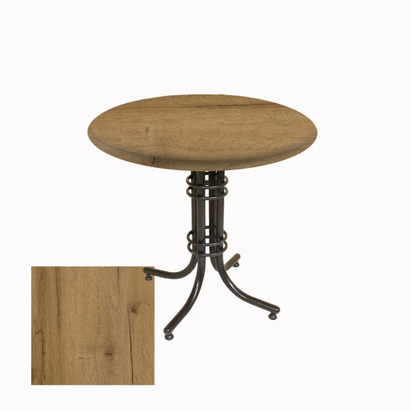 Buket Werzalit Yuvarlak ESB Mutfak Masası 90cm - Canyon Palace Oak ürün görseli