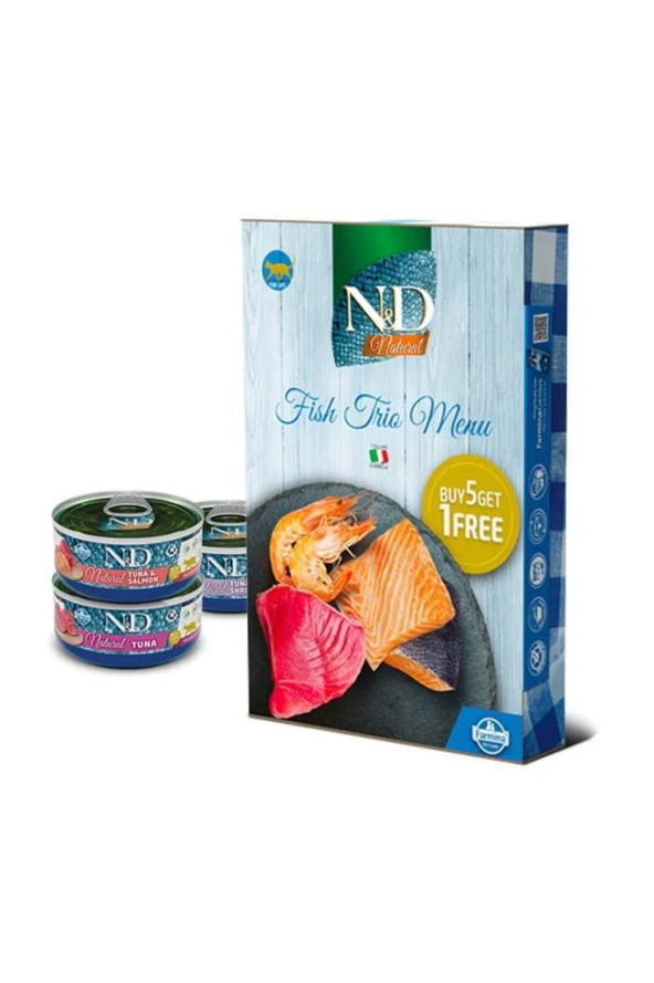 N&D N&D Nd Balıklı Trio Menü Kedi Konserve Maması 6x70gr