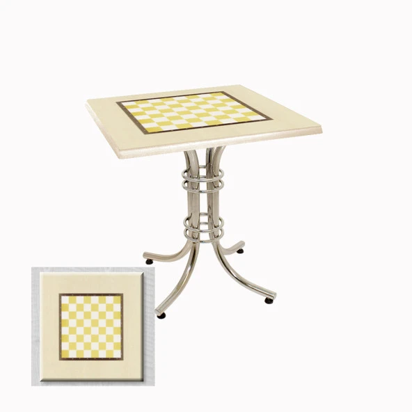 Buket Werzalit Kare Mutfak Masası 70X70 - Santranç Krem ürün görseli