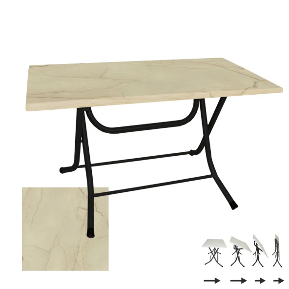 Klasik Katlanır Werzalit Tabla Masa (80x140) - Golden Marble ürün görseli