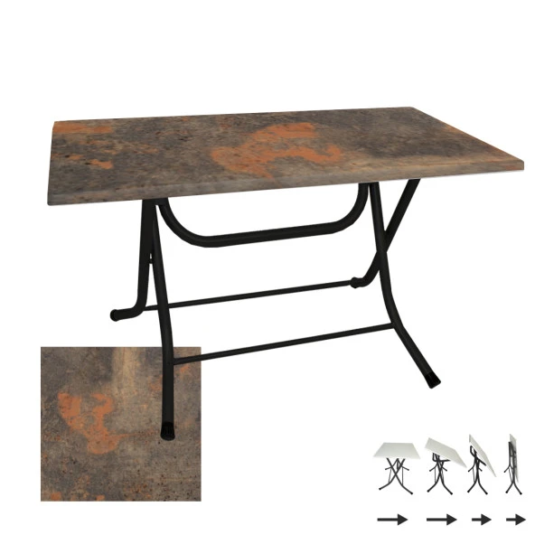 Klasik Katlanır Werzalit Tabla Masa (80x140) - Metalİc Oxid 1 ürün görseli