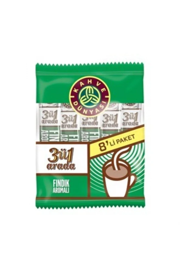 Kahve Dünyası 3ü1 Fındık Aromalı Kahve 8 x 18 gr x 24 Adet - 2