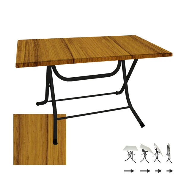 Klasik Katlanır Werzalit Tabla Masa (70X120) - Real Teak ürün görseli