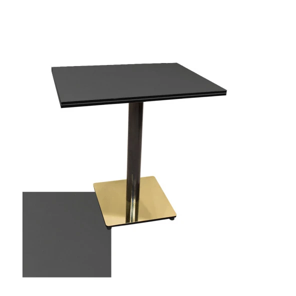 Karanfil Kompakt Laminat Gold Kare Masa 70x70 -  Antrasit Gri