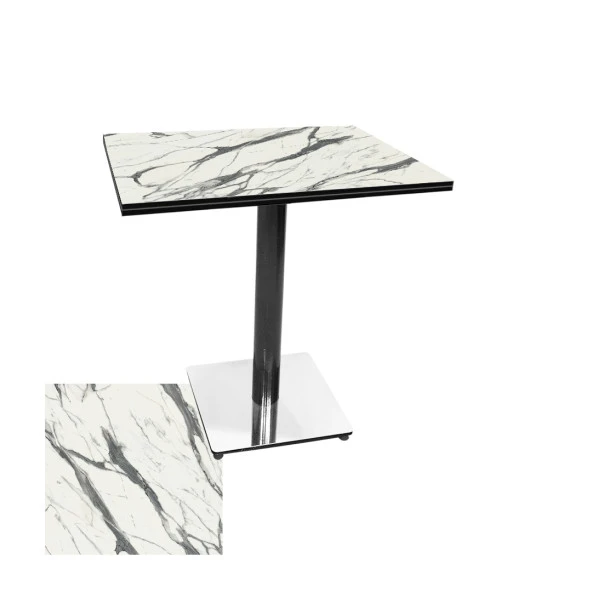 Karanfil Kompakt Laminat Kare Masa 70x70 -  Afyon Marble ürün görseli