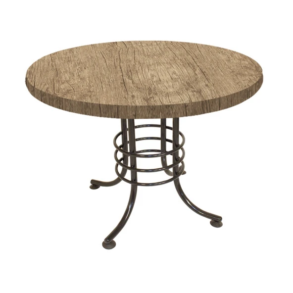 Buket Mega Laminat Yuvarlak Mutfak Masası Q110 - Rustic Dark Oak ürün görseli