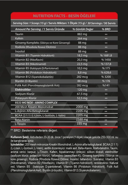 Torq Nutrition Boost Pre-Workout 450 Gr Nox - Karpuz Aromalı - 2