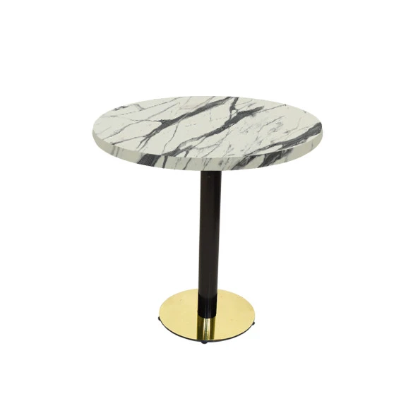 Karanfil Laminat Gold Yuvarlak Masa Q60 - Afyon Marble ürün görseli