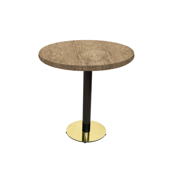 Karanfil Laminat Gold Yuvarlak Masa Q60 - Rustic Dark Oak