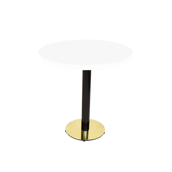 Karanfil Laminat Gold Yuvarlak Masa Q90 - Beyaz
