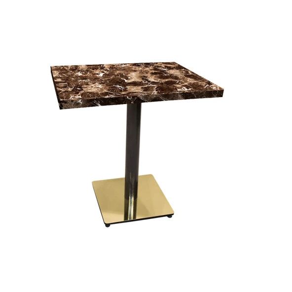 Karanfil Laminat Gold Kare Masa 80X80 - Karacabey Mermer