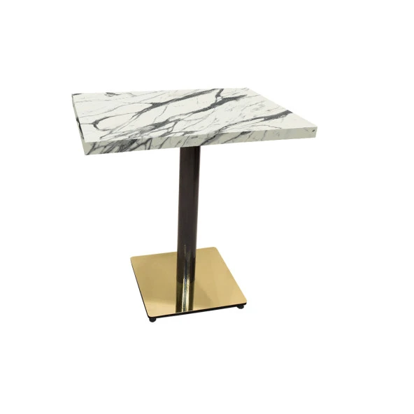 Karanfil Laminat Gold Kare Masa 70x70 - Afyon Marble