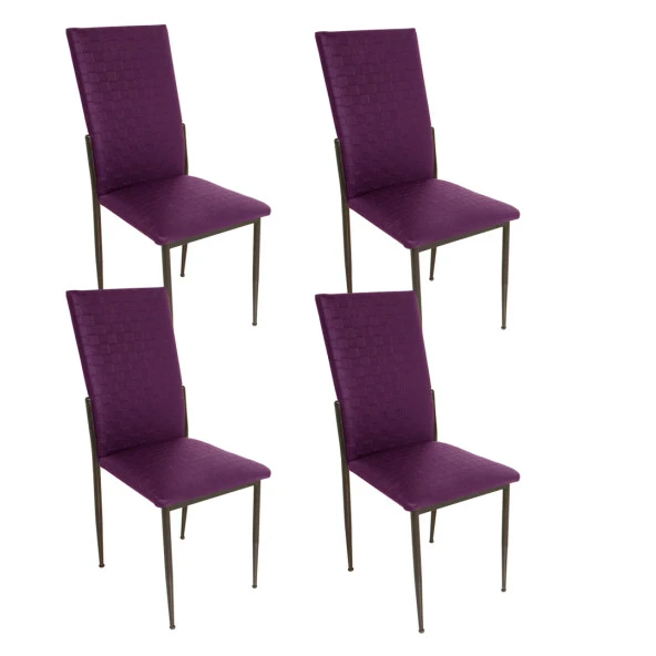 Gözde Sandalye ESB (Deri) (4 Adet ) - Mor