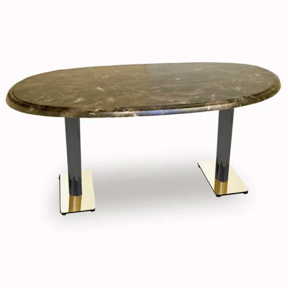 Karanfil Werzalit Gold Oval Masa 94x146 - Karacabey Mermer