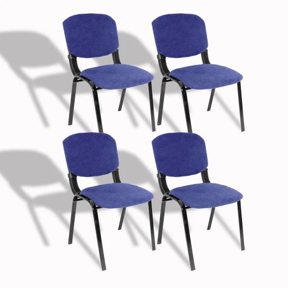Form Ofis ve Toplantı Sandalyesi (Kumaş) (4 Adet) - Lacivert