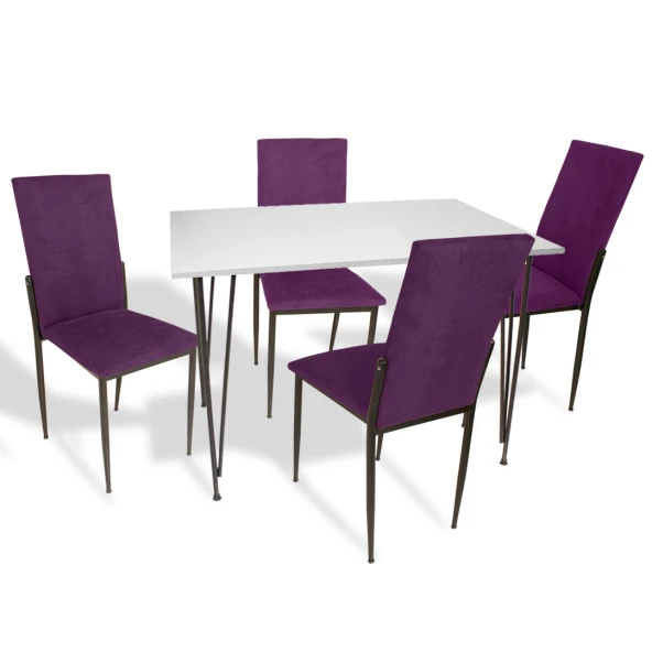 Premıum - Gözde Mutfak Masa Takımı - Mor ürün görseli