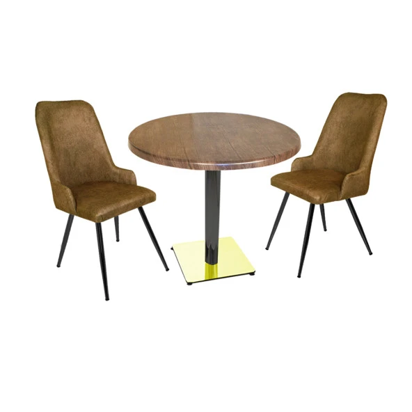 Karanfil Gold Werzalit Yuvarlak - Çırağan Gold Fiskos Seti (Q90) - Kahve