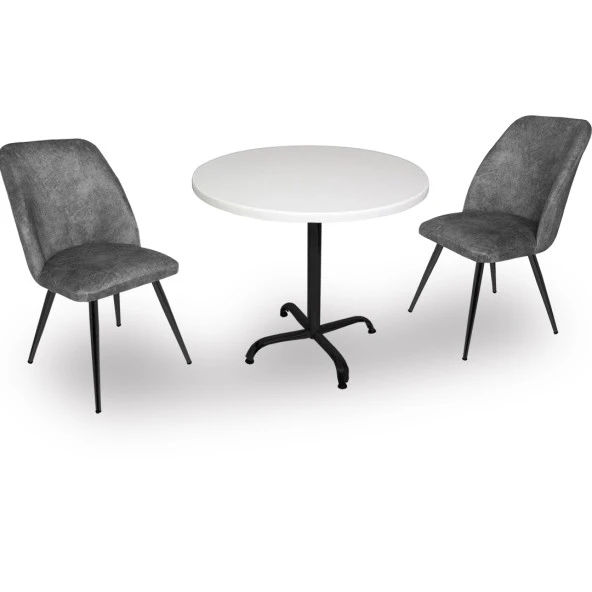 Indigo Werzalit Yuvarlak - Nilüfer Fiskos Seti (70 cm çap) - Füme