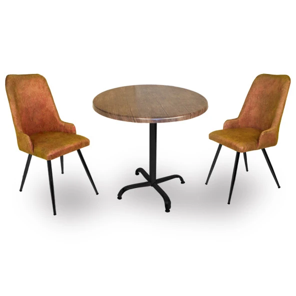 Indigo Werzalit Yuvarlak - Çırağan Fiskos Seti (70 cm çap) - Antik Dark Kiremit