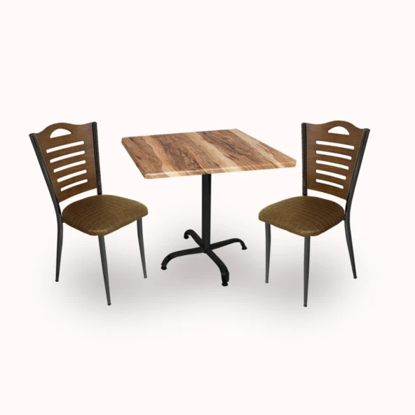 Indigo Werzalit Kare - Merdiven Tip Fiskos Seti  (80x80) - Indiana Wood Kahve