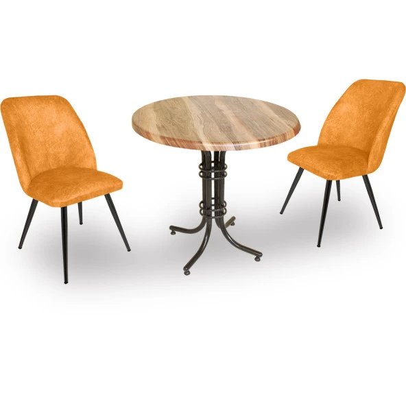 Buket Werzalit Yuvarlak ESB - Nilüfer Fiskos Seti - Indiana Wood Sarı