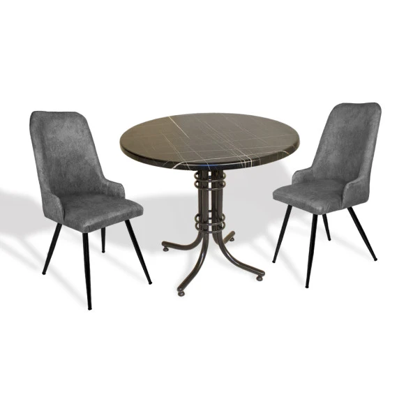 Buket Werzalit Yuvarlak ESB-Çırağan Fiskos Seti - Royal Mermer Füme